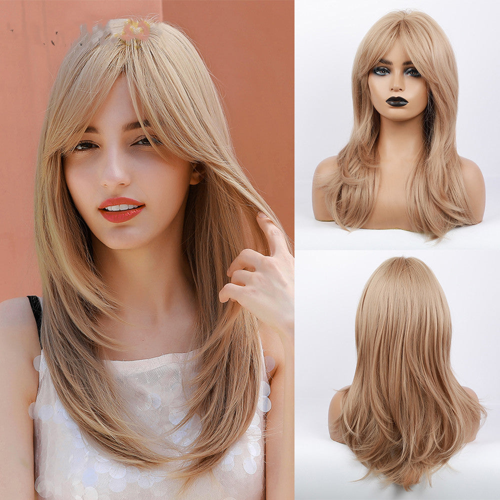 Gradient Golden Figure Bangs Long Straight Hair - Concordia Style Boutique