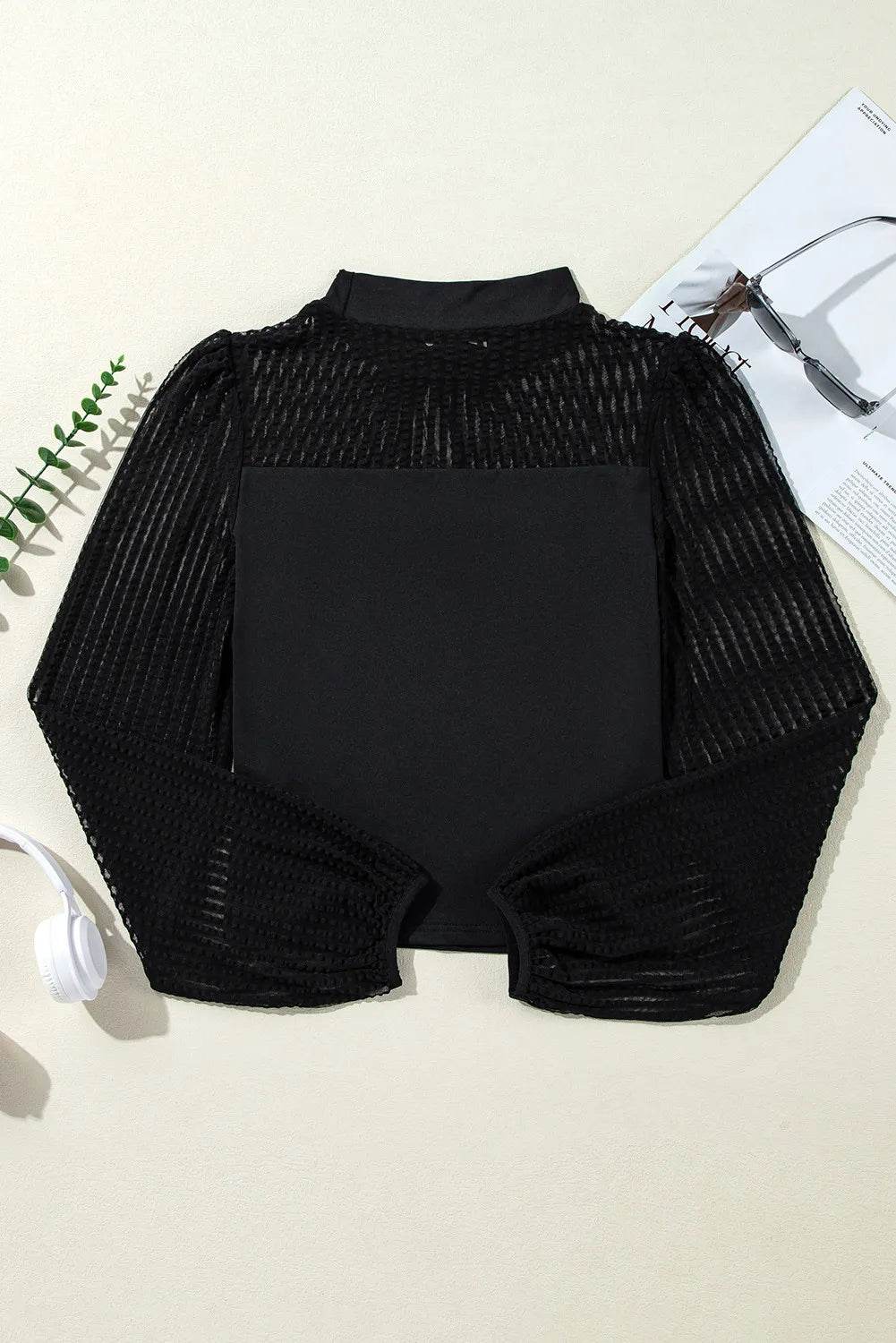 Mock Neck Long Sleeve Blouse - Concordia Style Boutique