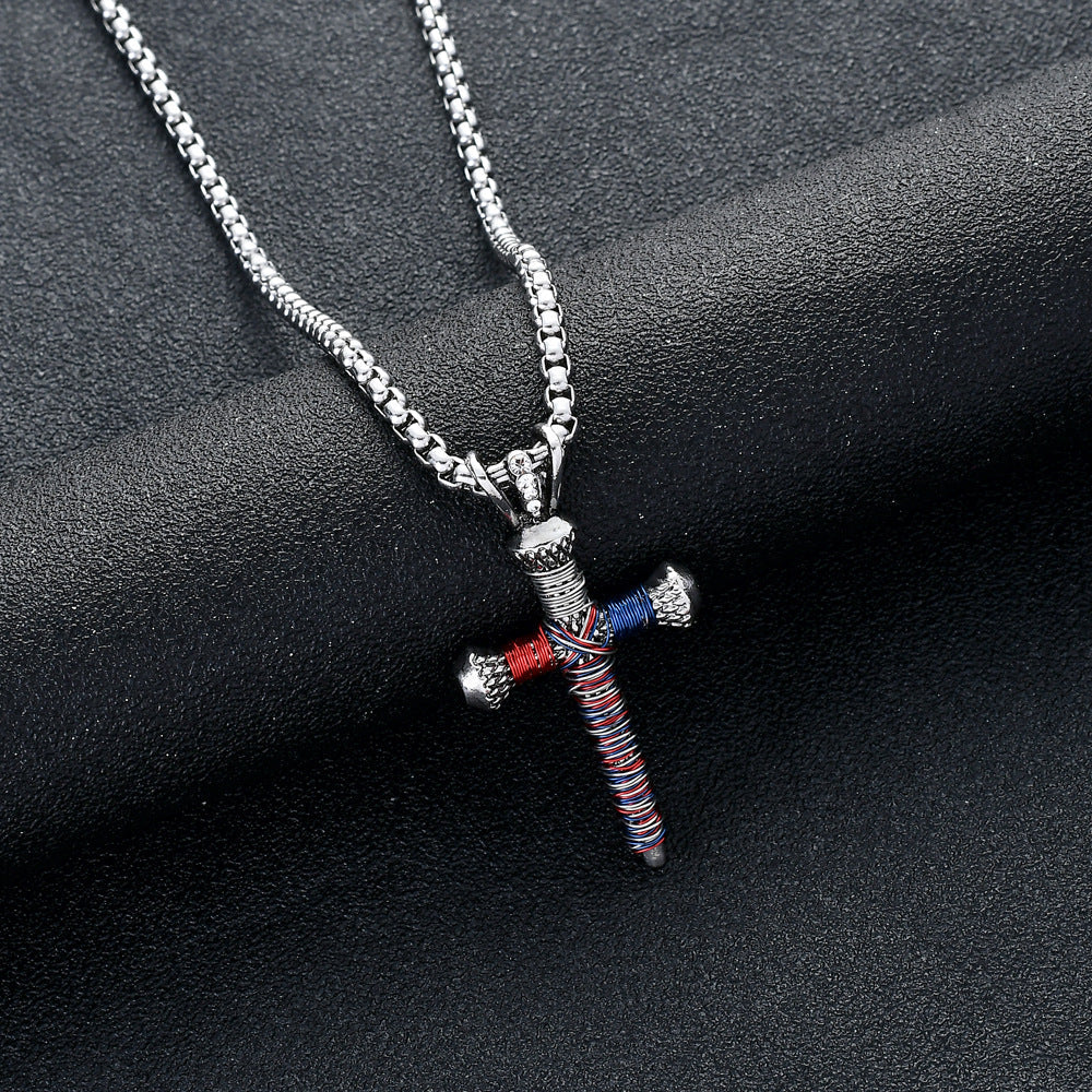 Personalized Nail Cross Pendant Men's Necklace - Premium Necklace from erDouckan - Just $7! Shop now at Concordia Style Boutique