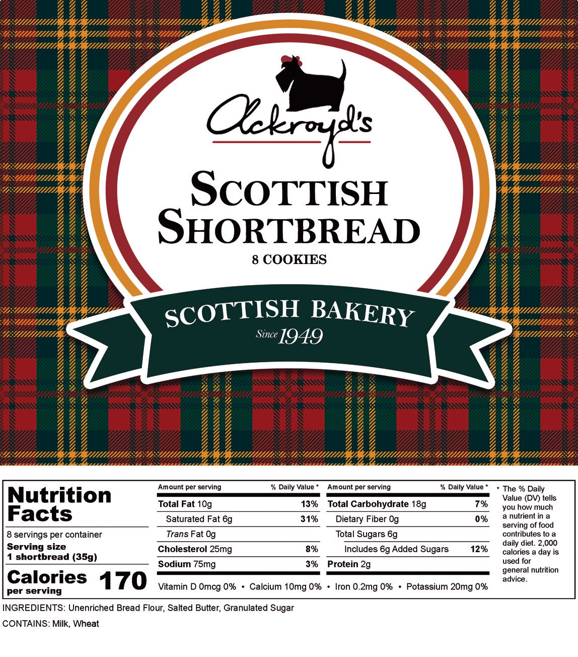 Ackroyd's Scottish Shortbread: Traditional - Concordia Style Boutique