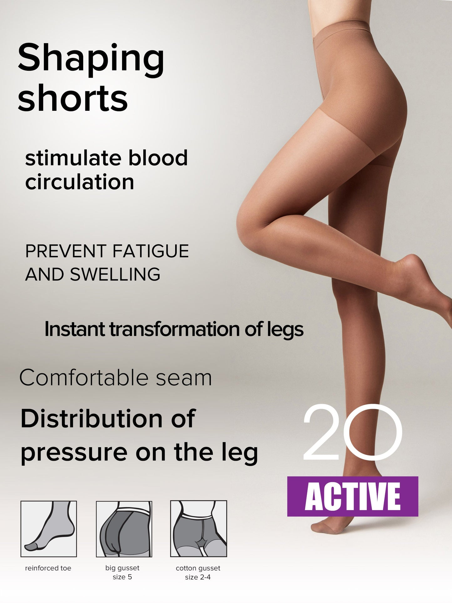 Tights Conte Active 20 Den - Support & Compression - Concordia Style Boutique