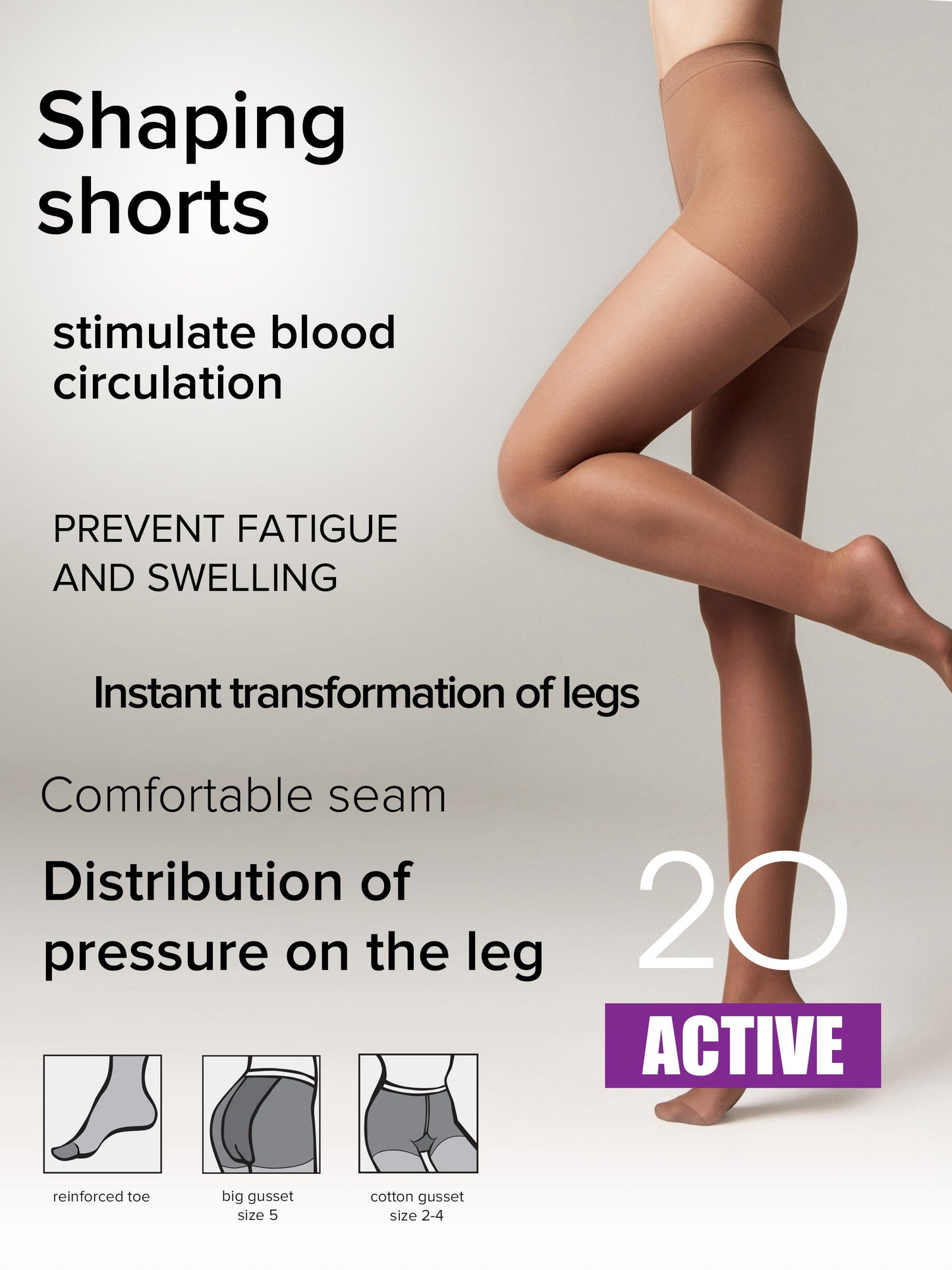 Tights Conte Active 20 Den - Support & Compression - Concordia Style Boutique