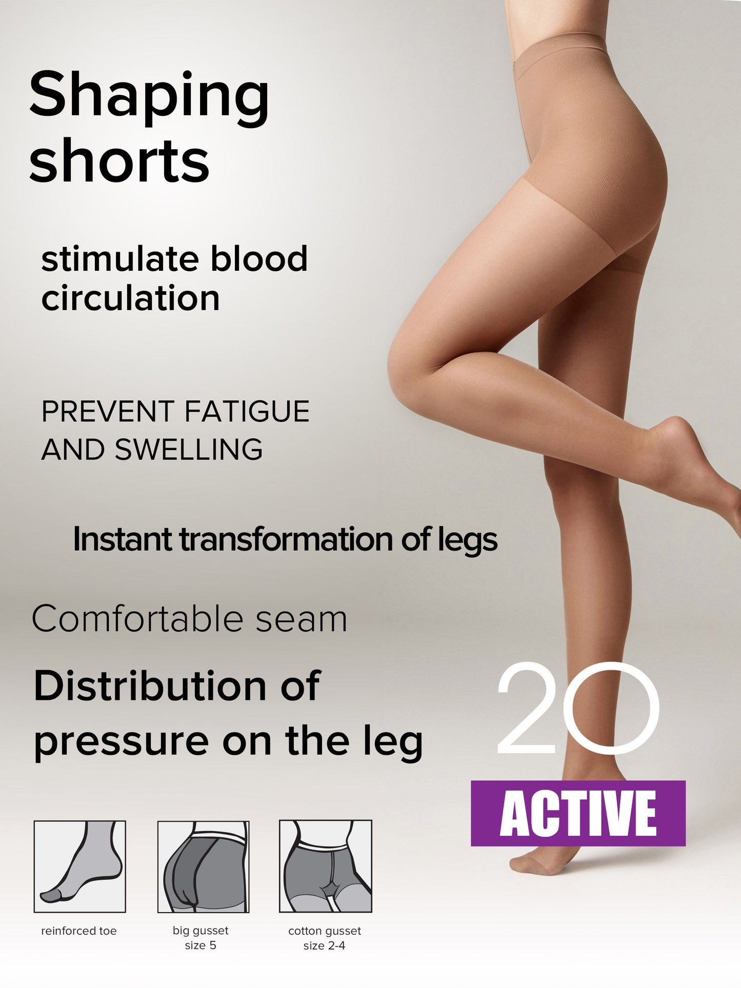 Tights Conte Active 20 Den - Support & Compression - Concordia Style Boutique