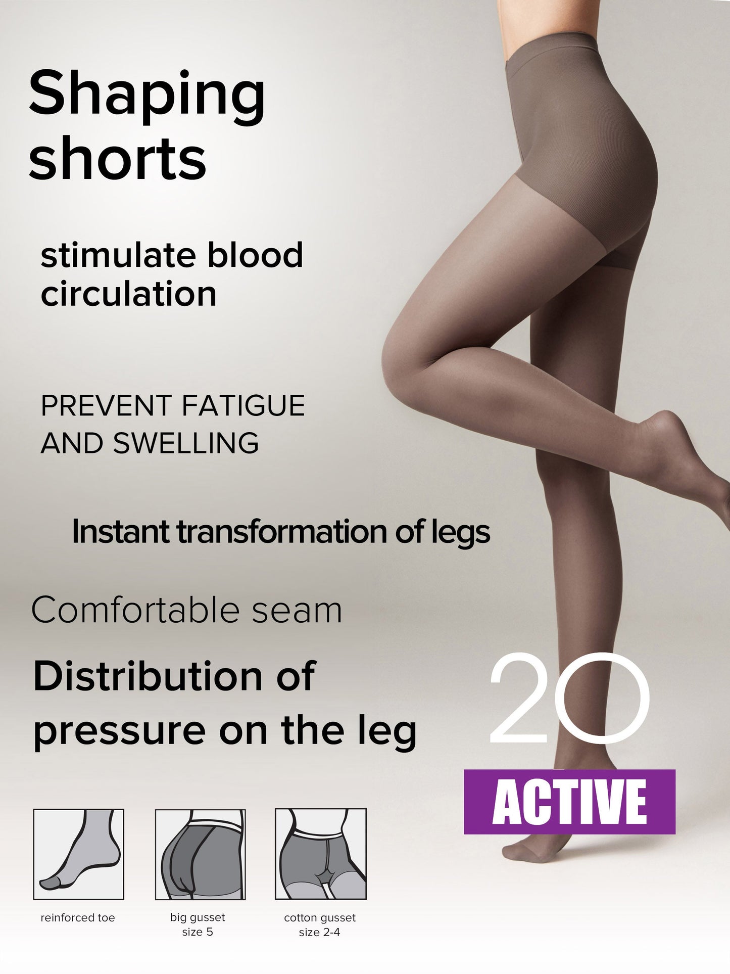 Tights Conte Active 20 Den - Support & Compression - Concordia Style Boutique