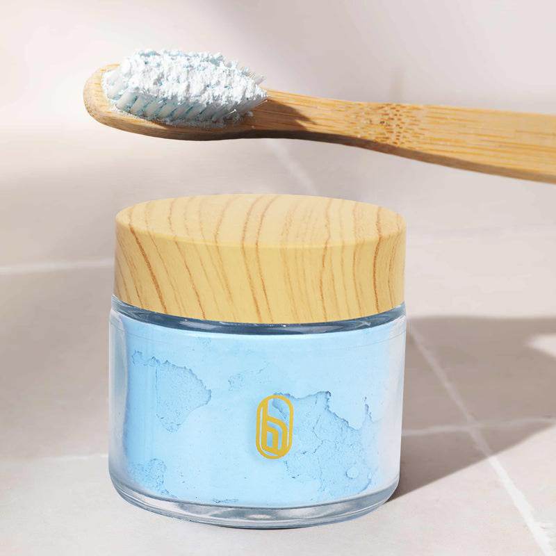 BodyAccel Teeth Whitening Powder - Dentist-Approved & Enamel-Safe Tea,Coffee,Wine & Smoking Stain RemoverNon Sensitive Formula Peroxide Free Cool Mint Flavour - Concordia Style Boutique