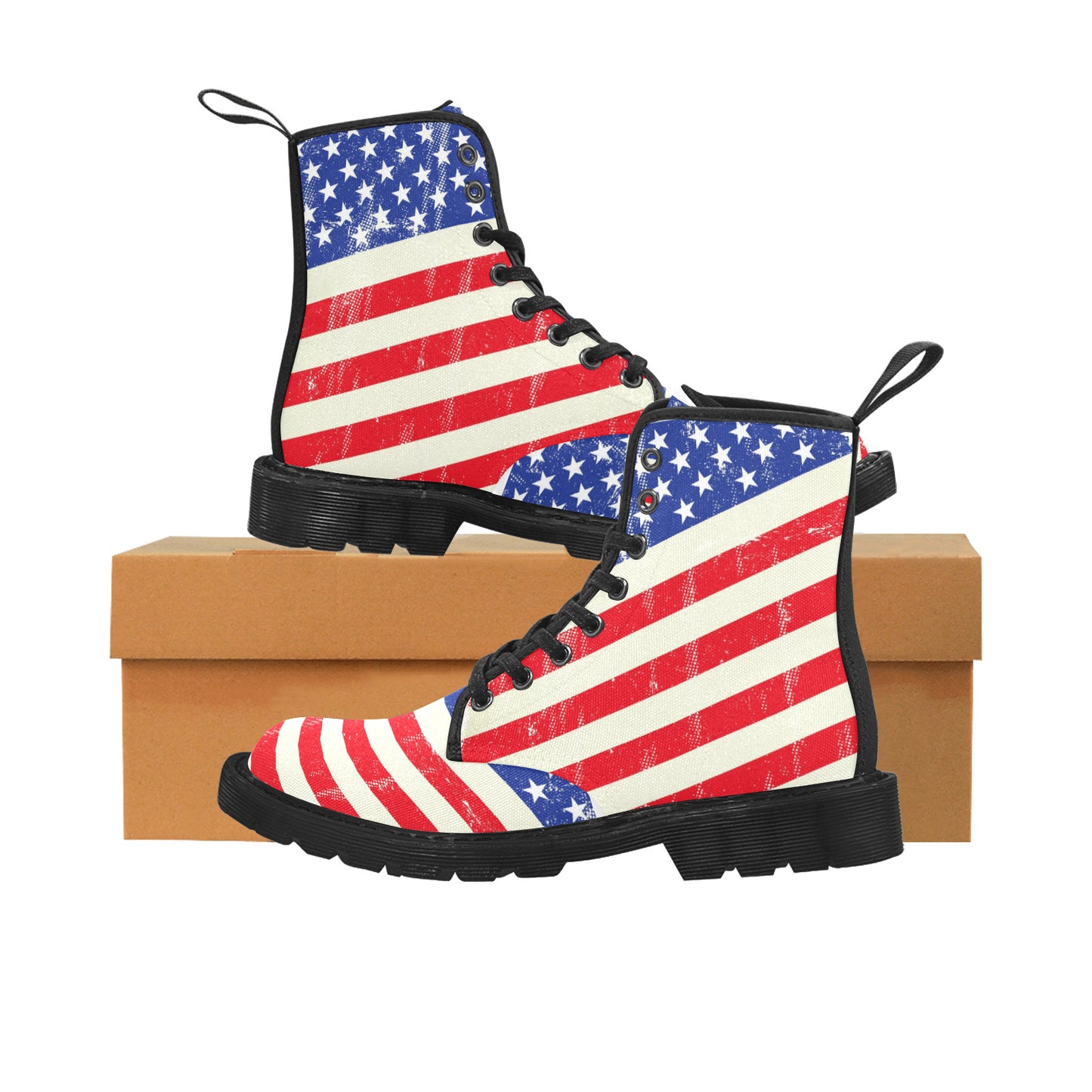 Men's Lace Up Canvas Boots - "Americana" - Premium Canvas Boots from Concordia Style Boutique - Just $81.90! Shop now at Concordia Style Boutique