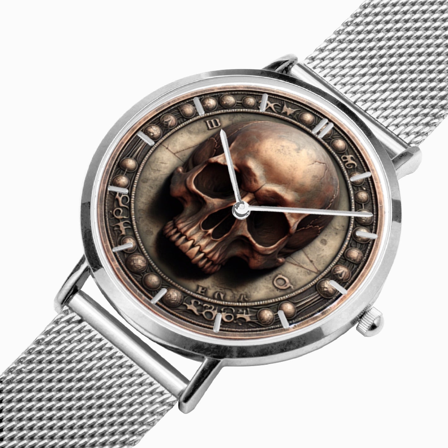 Ultra-Thin Leather Strap Quartz Watch -"Memento Mori" - Unisex - Premium Leather Strap Watches from Concordia Style Boutique - Just $44.25! Shop now at Concordia Style Boutique