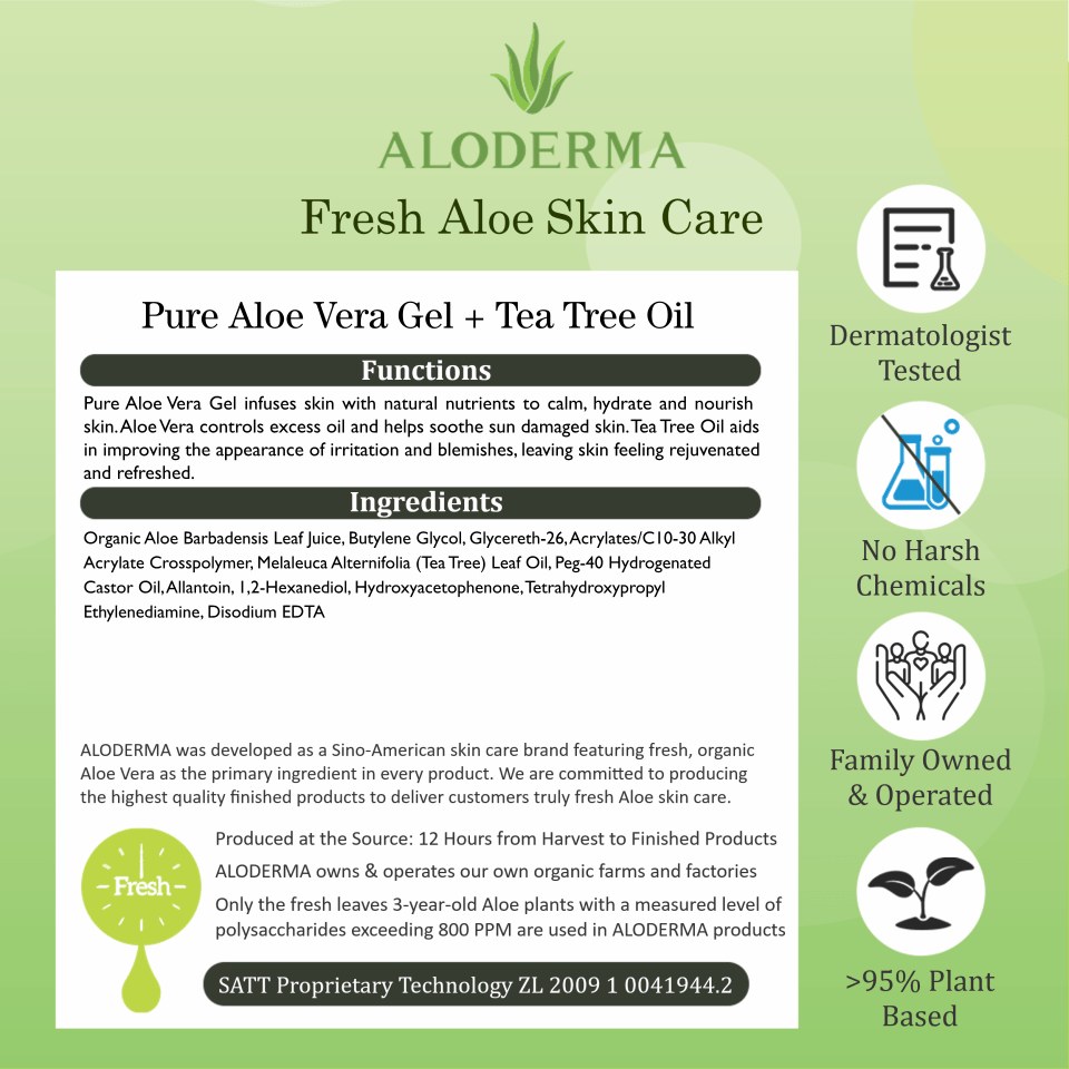 ALODERMA Pure Aloe Vera Gel + Tea Tree Oil - Concordia Style Boutique