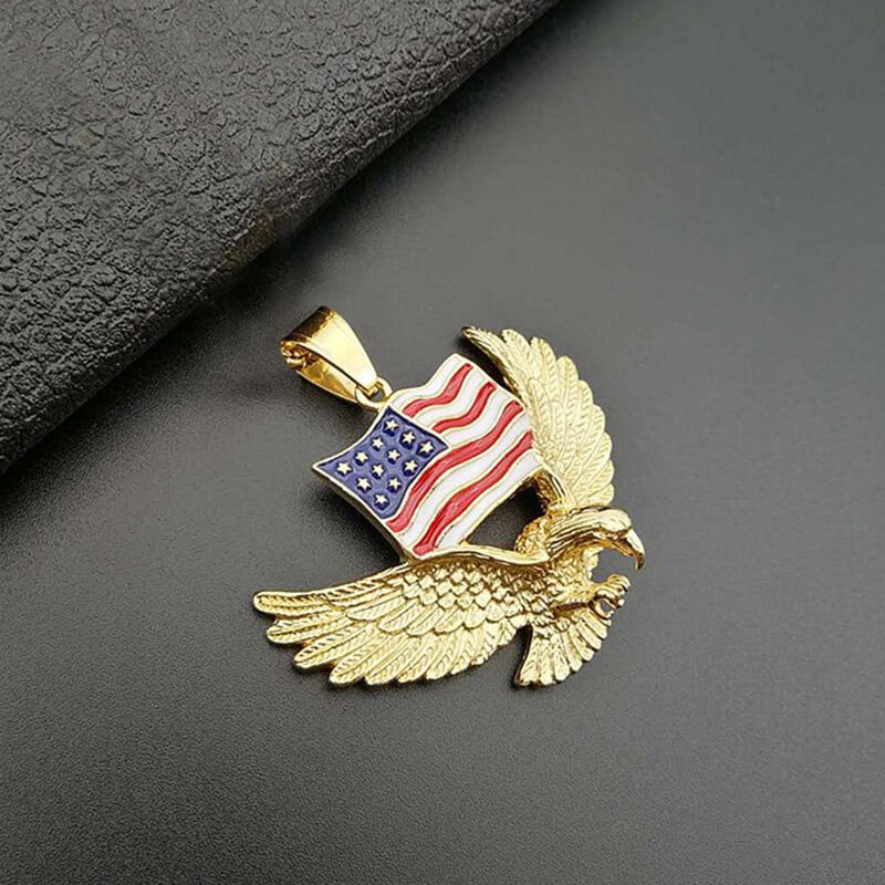 American Flag Eagle Stainless Steel Pendant
