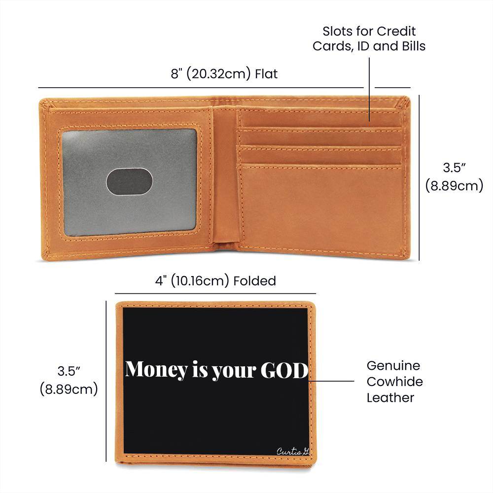 Money Is Your God - Graphic Leather Wallet - Concordia Style Boutique