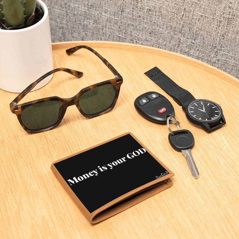 Money Is Your God - Graphic Leather Wallet - Concordia Style Boutique