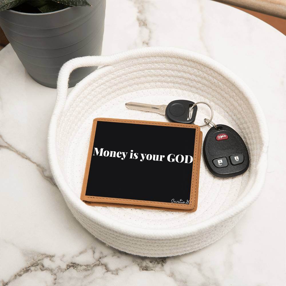 Money Is Your God - Graphic Leather Wallet - Concordia Style Boutique