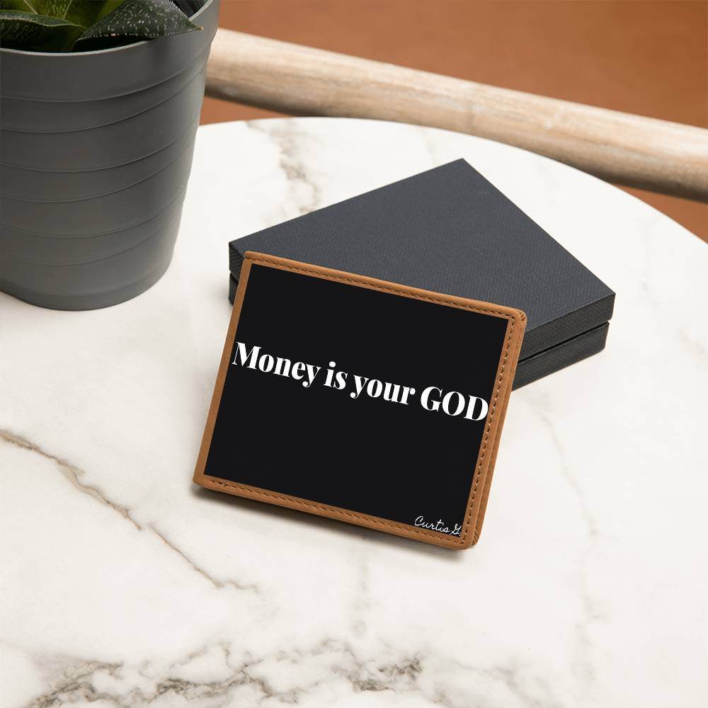 Money Is Your God - Graphic Leather Wallet - Concordia Style Boutique