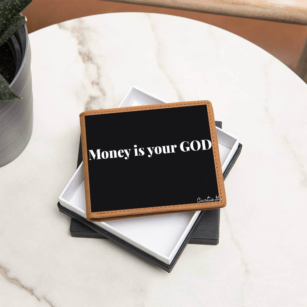 Money Is Your God - Graphic Leather Wallet - Concordia Style Boutique