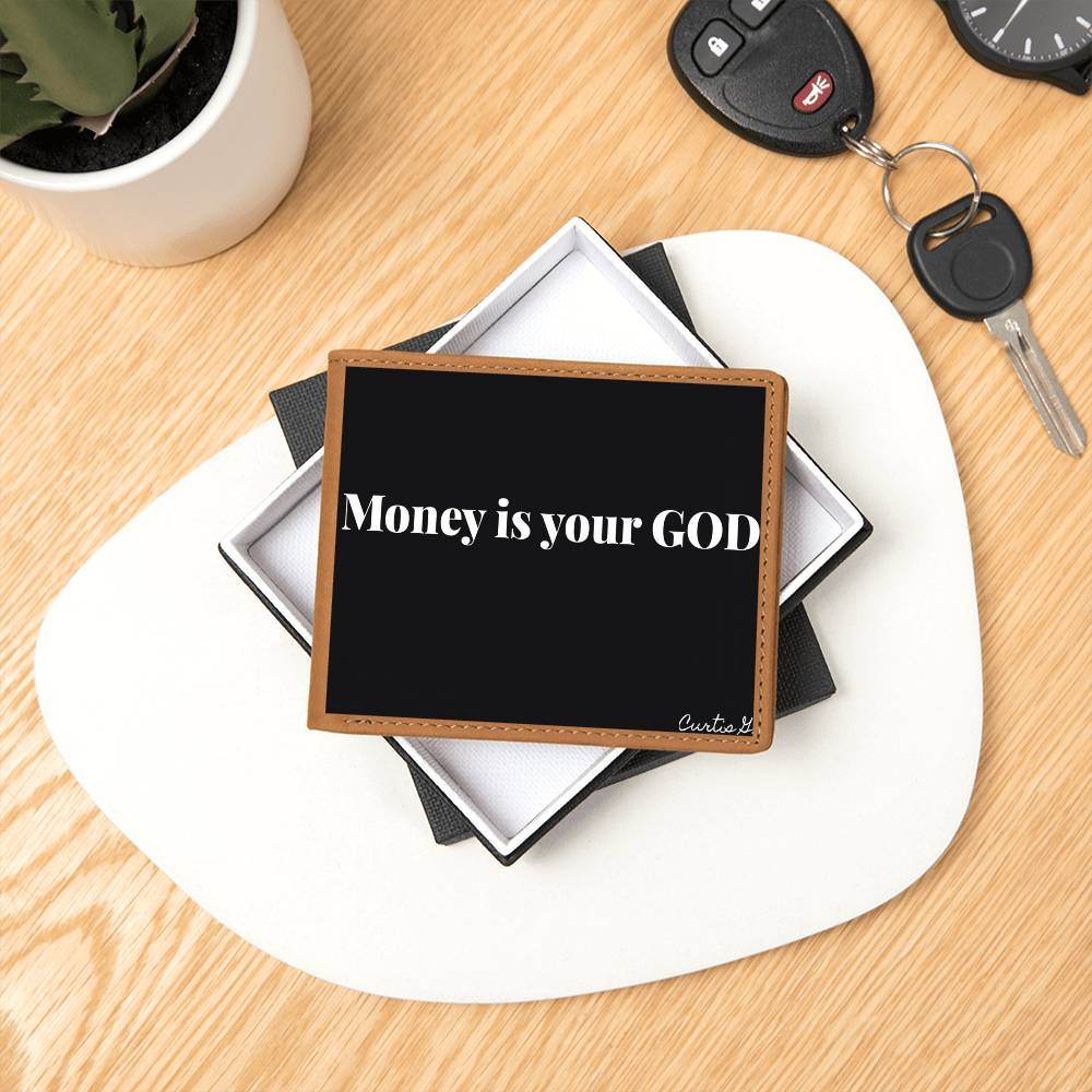 Money Is Your God - Graphic Leather Wallet - Concordia Style Boutique
