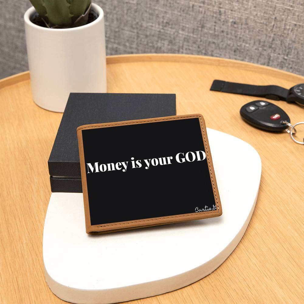 Money Is Your God - Graphic Leather Wallet - Concordia Style Boutique