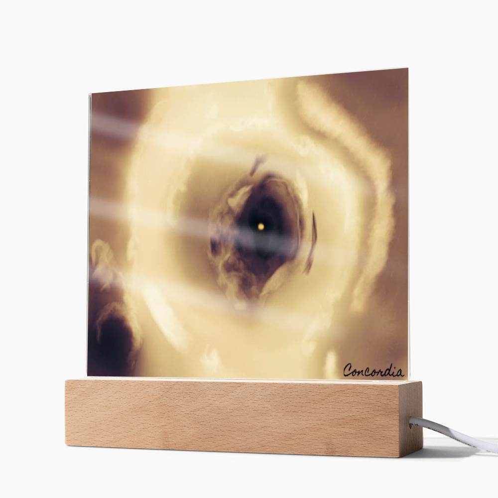 The Eye - Square Acrylic Plaque with LED Wooden Base - Concordia Style Boutique