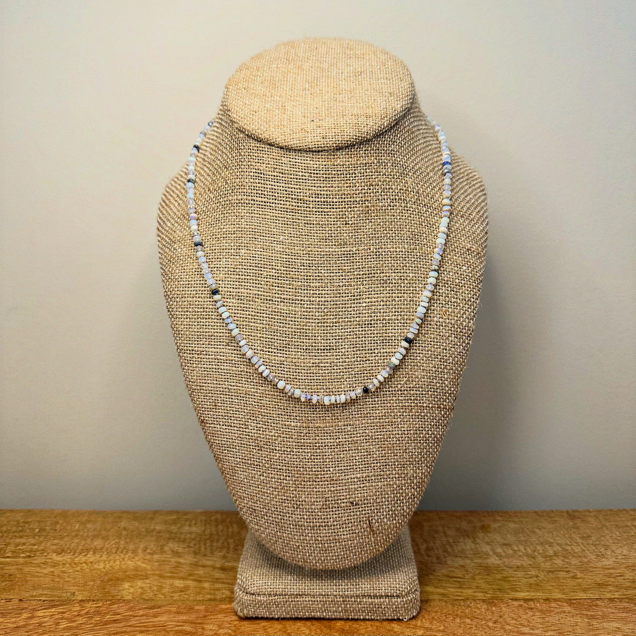 Australian Opal Bead Necklace 14K Gold