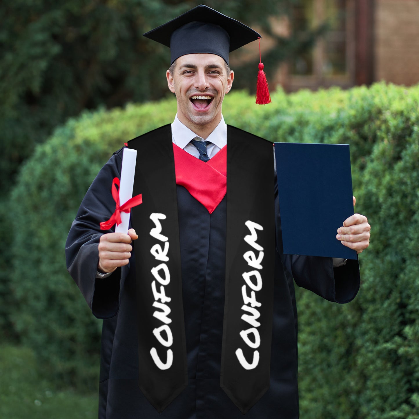 "Conform" - Graduation Stole - Premium Graduation Stoles from Concordia Style Boutique - Just $31.84! Shop now at Concordia Style Boutique