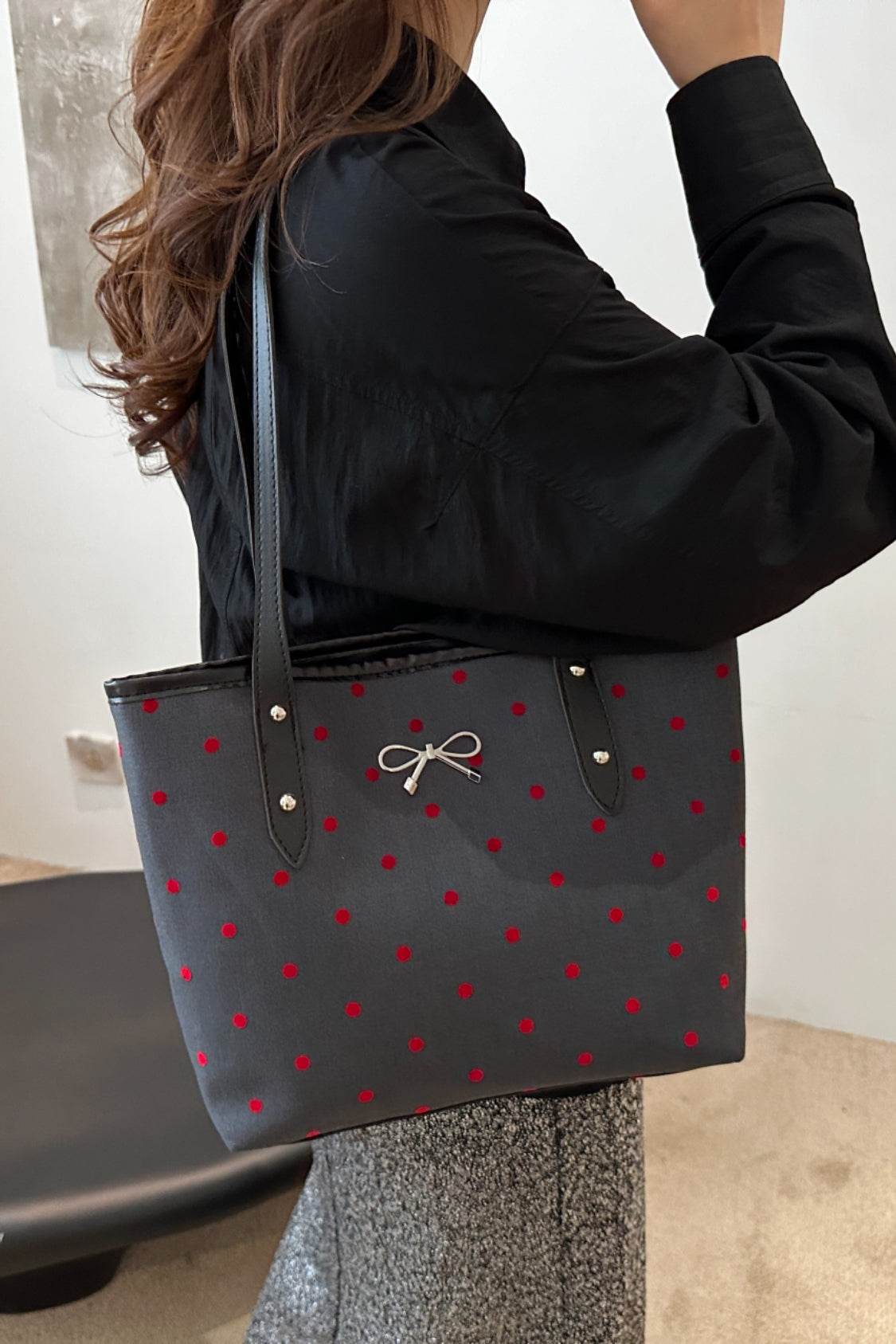 Bow Trim Polyester Tote Bag - Concordia Style Boutique