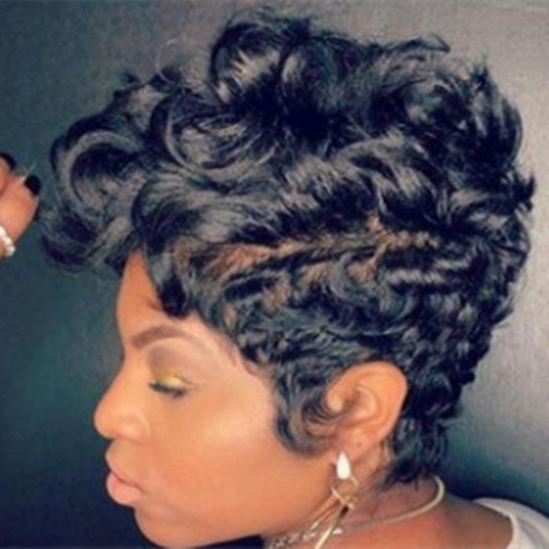 Female African Black Fluffy Short Curly Wig - Concordia Style Boutique