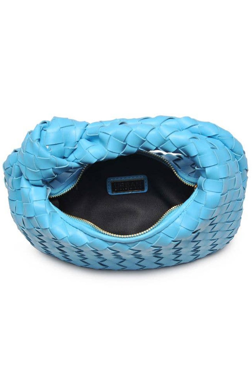 Woven Vegan Leather Clutch -clearance - Concordia Style Boutique