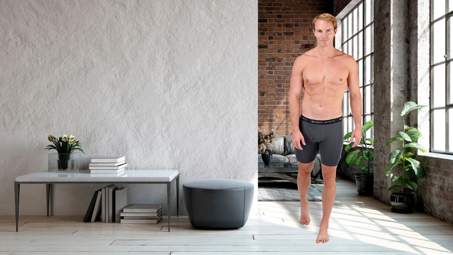 Men's 6" Inseam Bamboo Rayon Boxer Briefs - 4 Pack