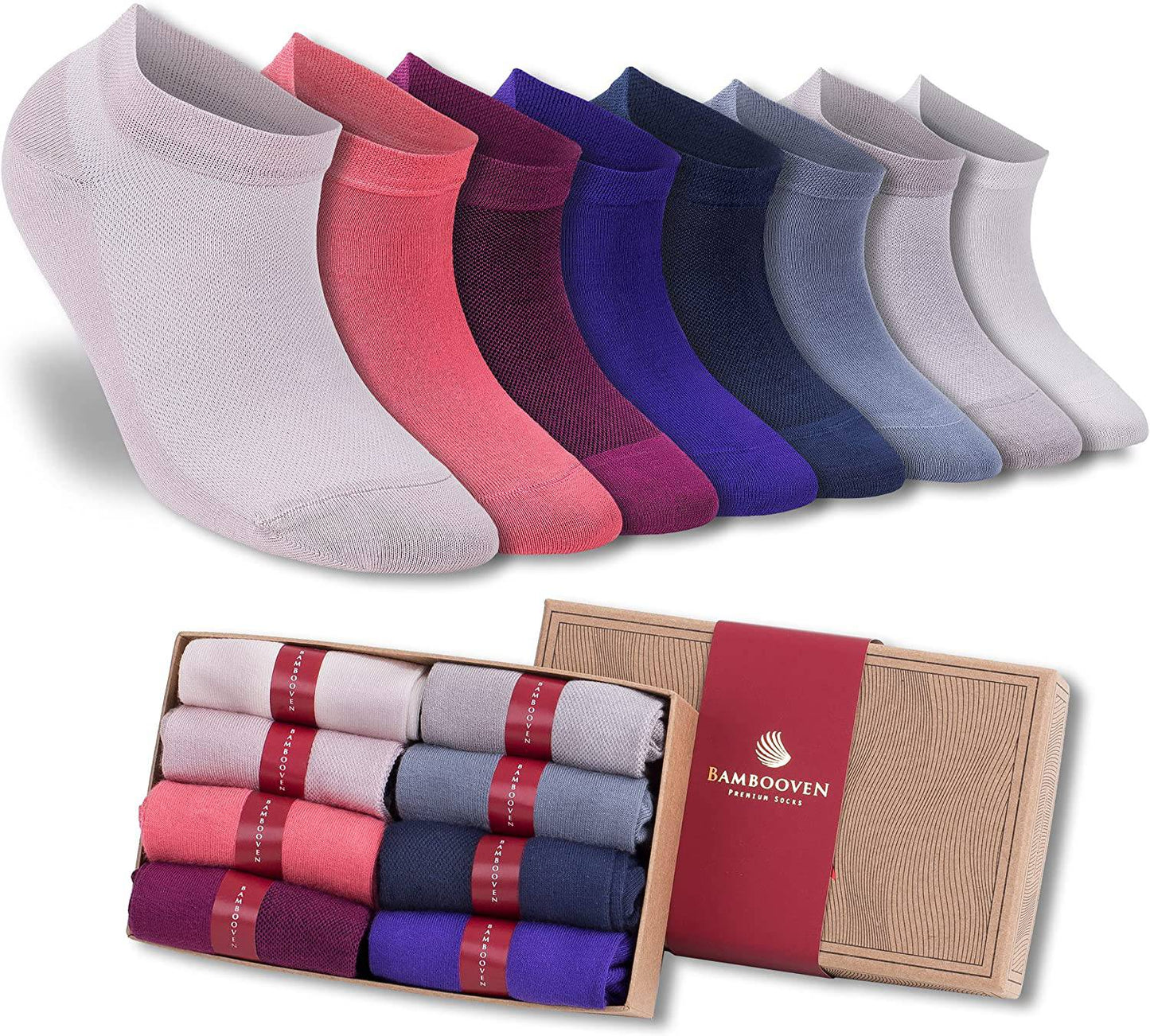 Bambooven Women’s Casual Ankle Socks – Soft & Breathable (8 Pack)-629