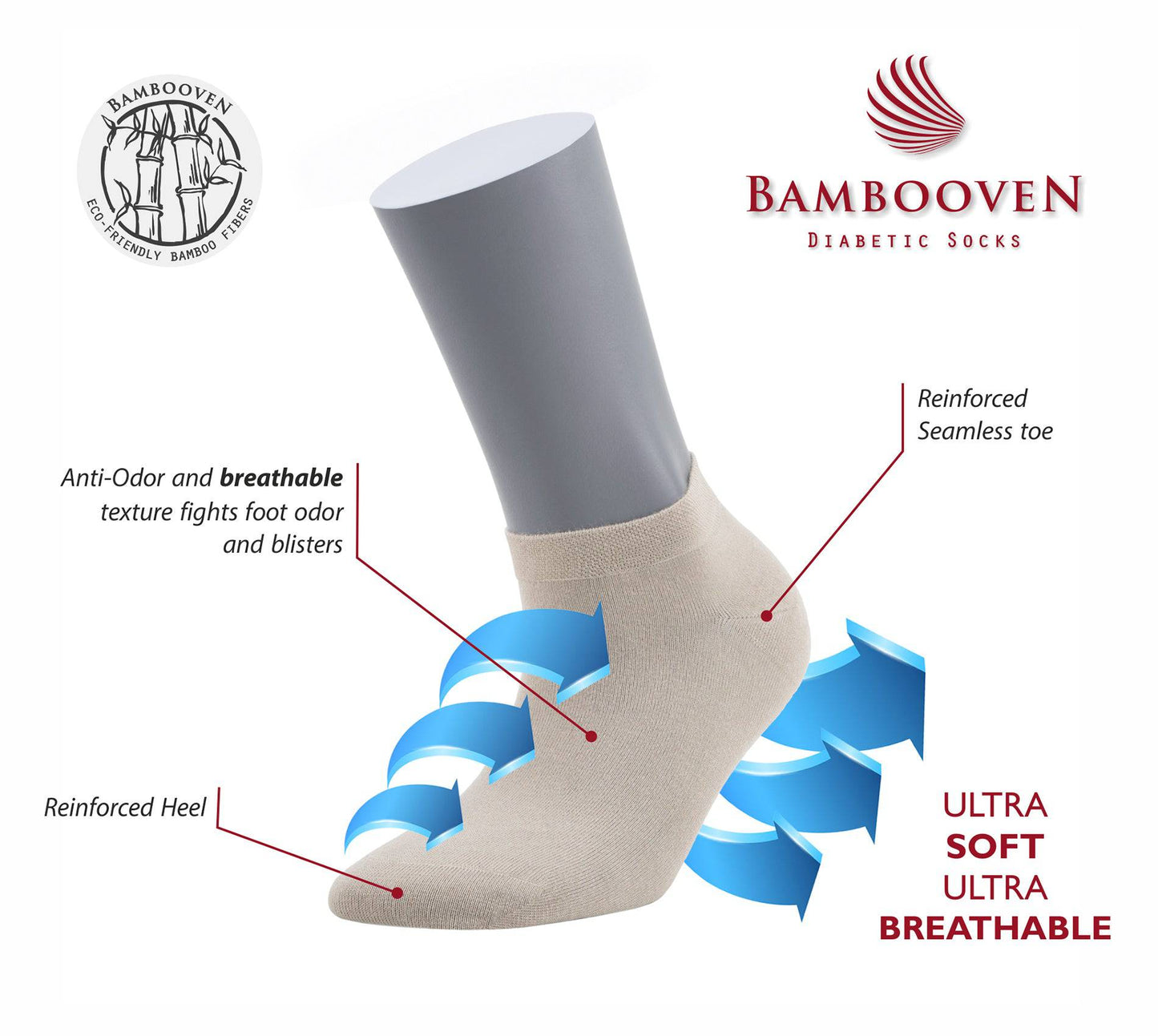 Bambooven Women’s Casual Ankle Socks – Soft & Breathable (8 Pack)-629
