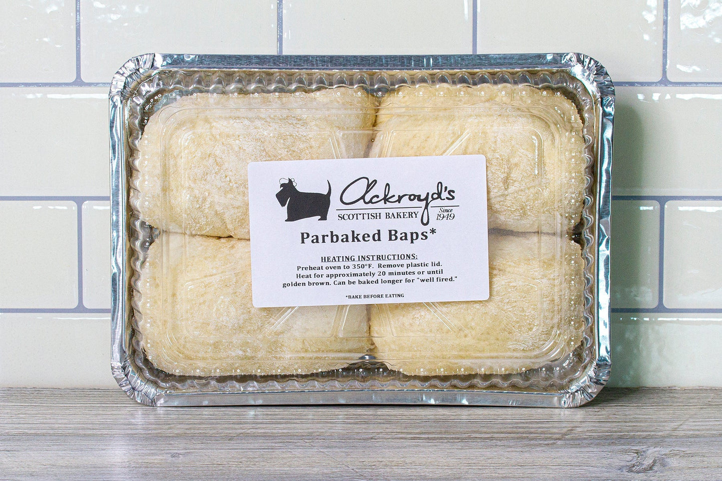 Ackroyd's Baps (Morning Rolls) Par-baked (Tray of 4) - Concordia Style Boutique