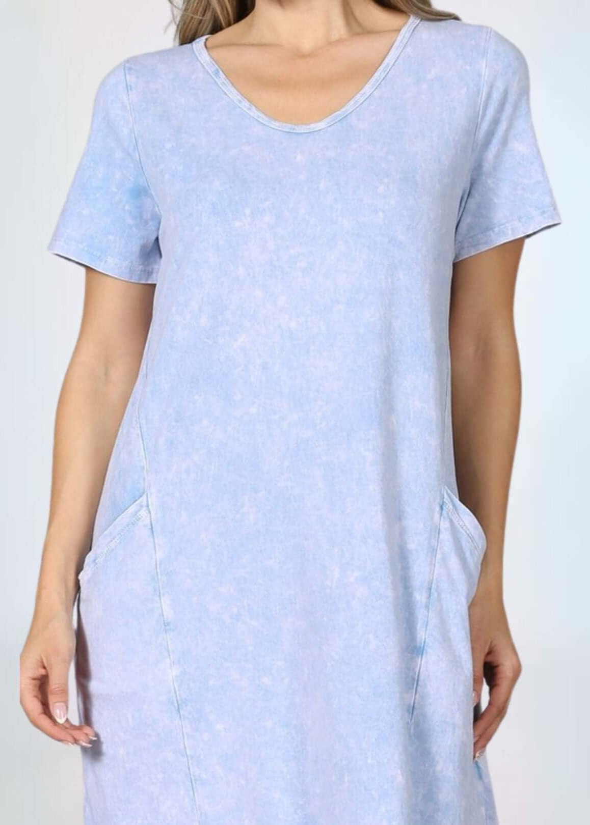 Easy Going Casual Cotton Dress with Short Sleeves - Concordia Style Boutique