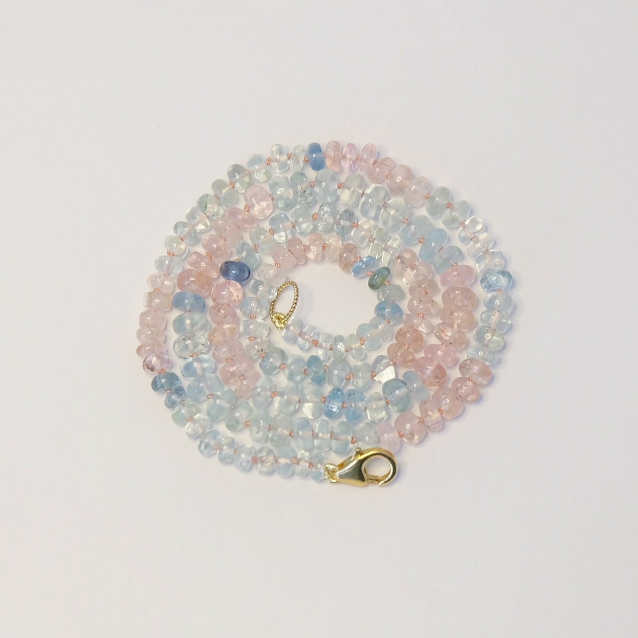 Aquamarine Rose Quartz Candy Necklace