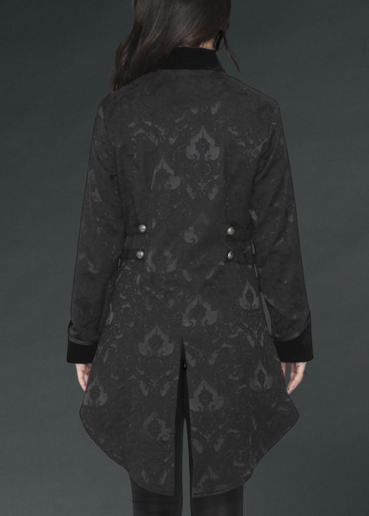 Black Pearl Pirate Brocade Victorian Coat - Concordia Style Boutique
