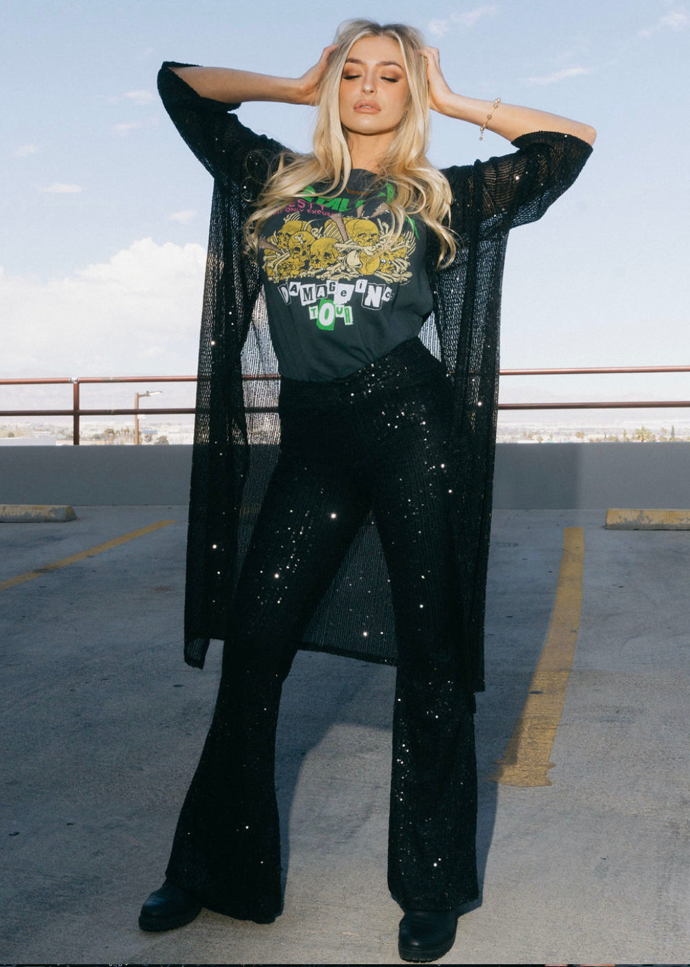Shine On Black Sequin Kimono - Concordia Style Boutique