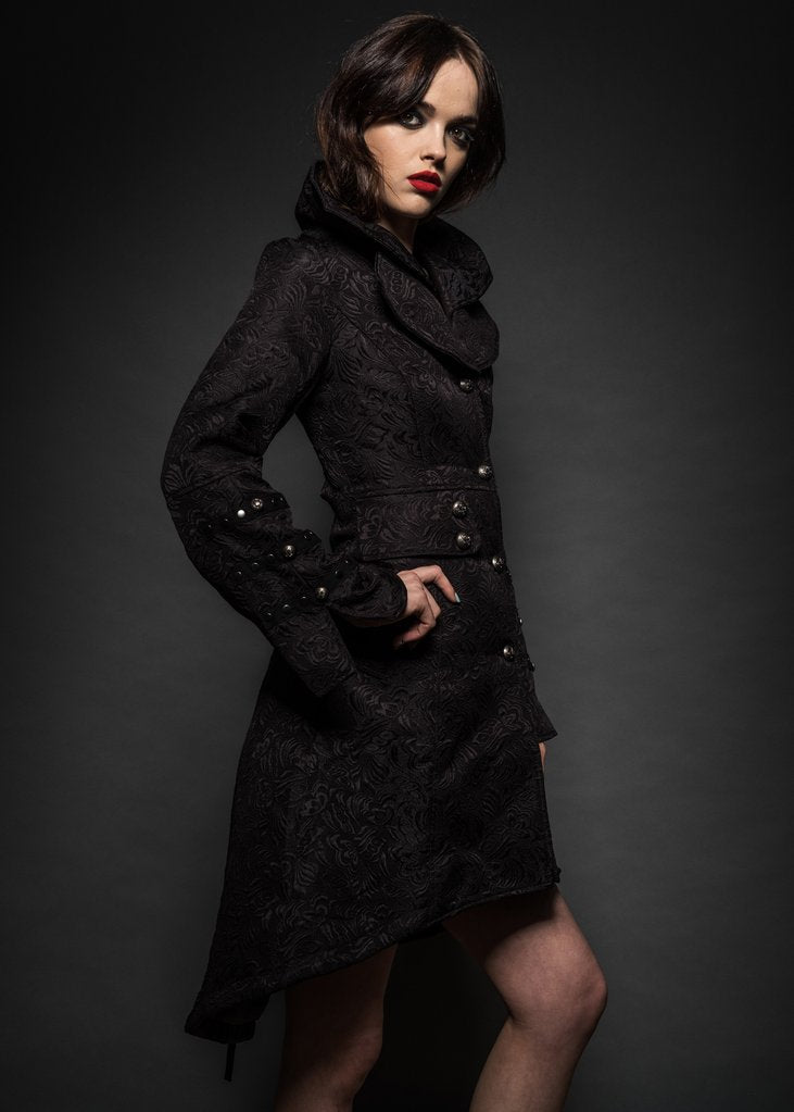 Wednesday Black Victorian Coat with Lacing - Concordia Style Boutique