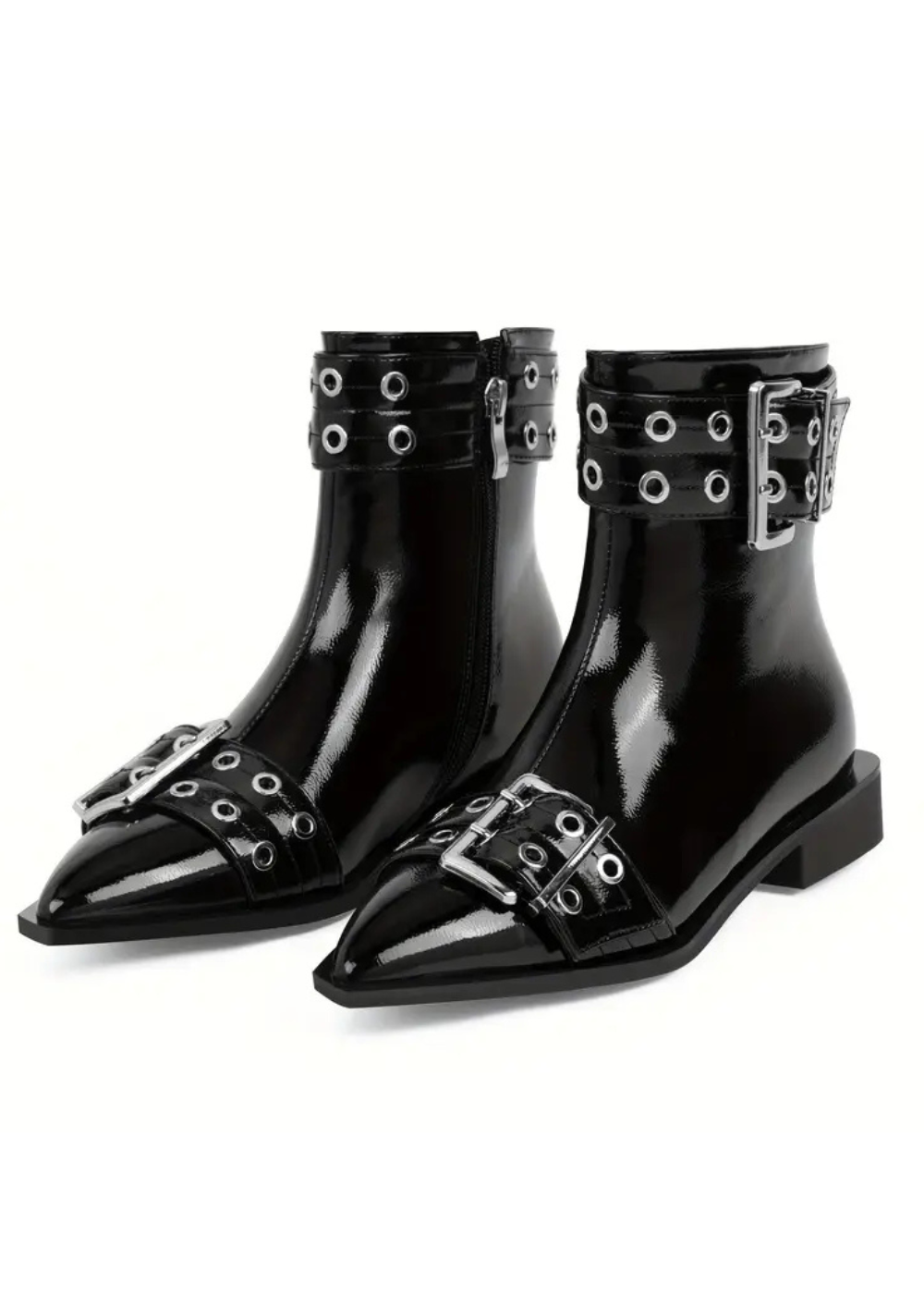 Rockstar Black Buckle Pointed Toe Ankle Boots - Premium Shoes from Pretty Attitude - Just $69.90! Shop now at Concordia Style Boutique
