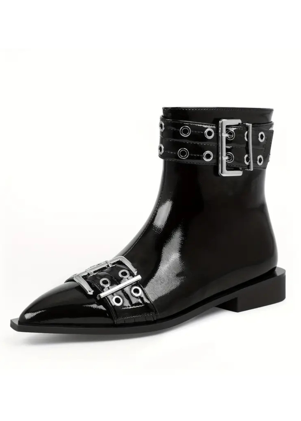 Rockstar Black Buckle Pointed Toe Ankle Boots - Premium Shoes from Pretty Attitude - Just $69.90! Shop now at Concordia Style Boutique