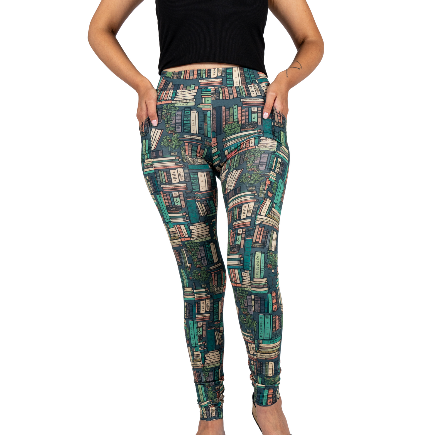 Botanical Library Adults Leggings with Pockets