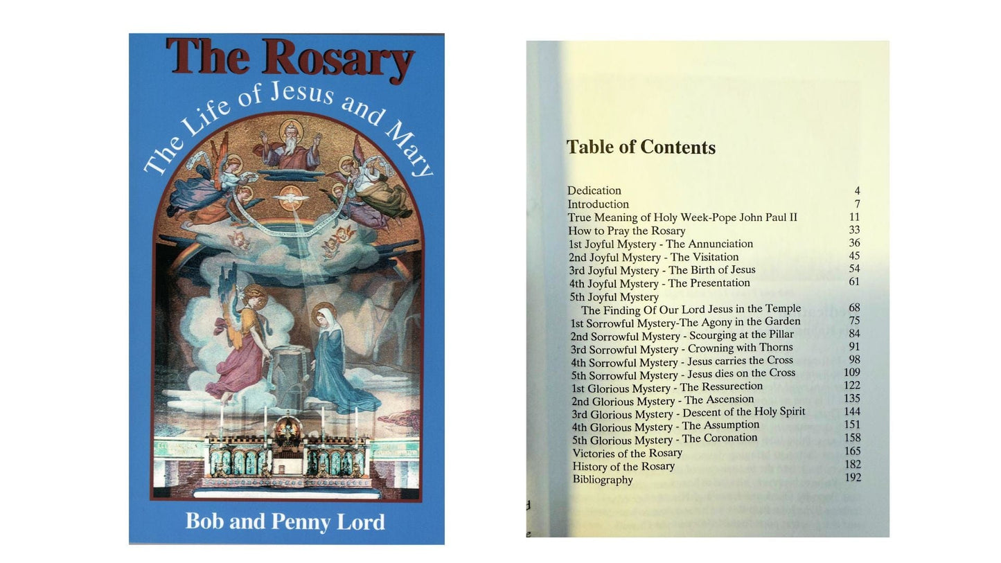 Many Faces of Mary Books 1 and 2 and The Rosary, The LIfe of Jesus and Mary Books Classic Free Shipping