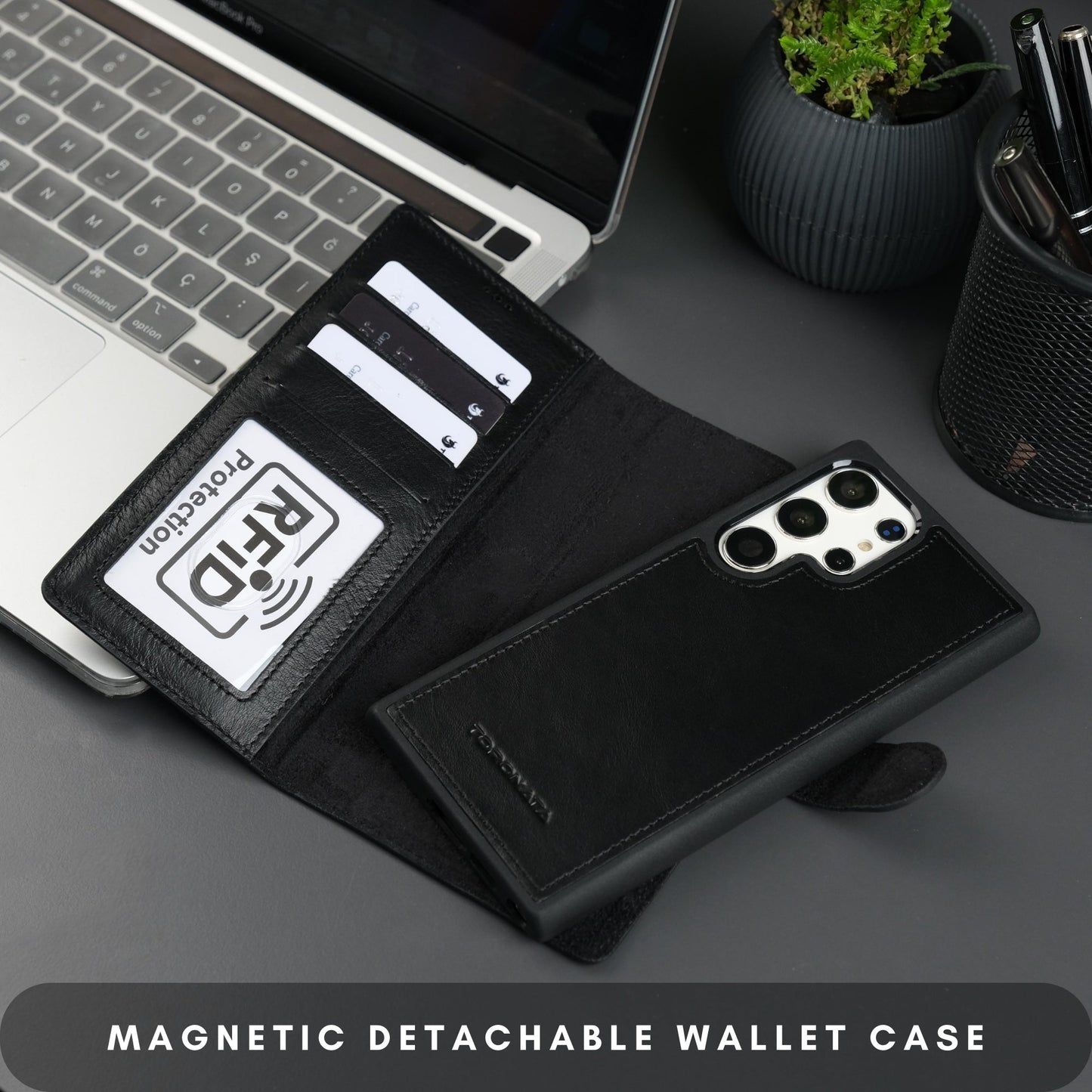 Buffalo Leather Samsung Galaxy S24 Ultra Wallet with Detachable Case - Concordia Style Boutique