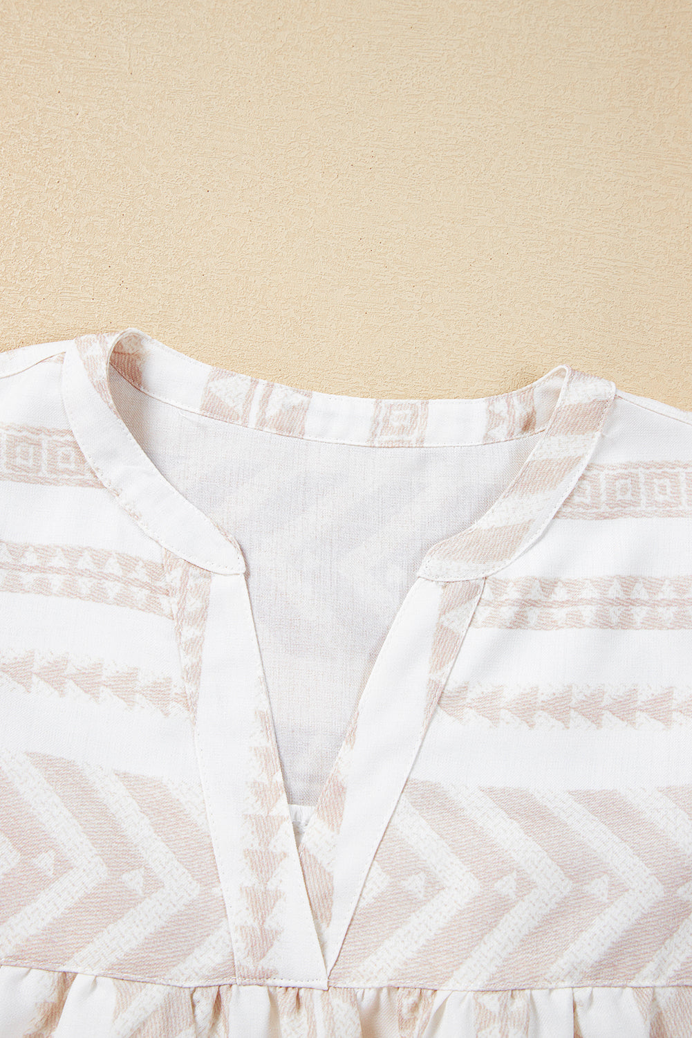 Analia Jacquard Split V Neck Short Sleeve Blouse - Concordia Style Boutique