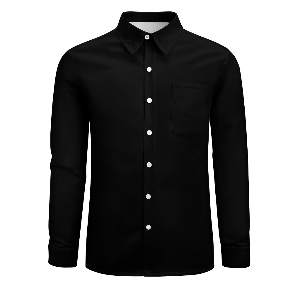 Casual One Pocket Long Sleeve Shirt - Black - Concordia Style Boutique