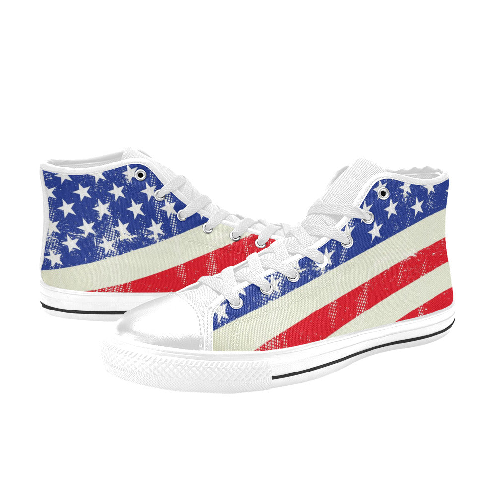 High Top Canvas Shoes for Women - "Americana" - Premium Canvas Shoes from Concordia Style Boutique - Just $49.52! Shop now at Concordia Style Boutique