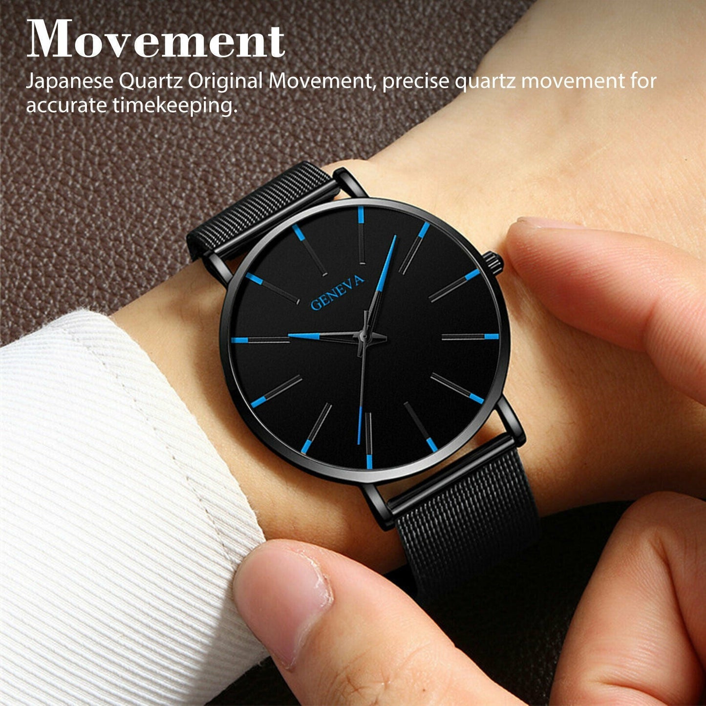 Luxury Men's Quartz Watch Stainless Steel Analog Ultra Thin Waterproof Business - Premium watch from erDouckan - Just $33.89! Shop now at Concordia Style Boutique