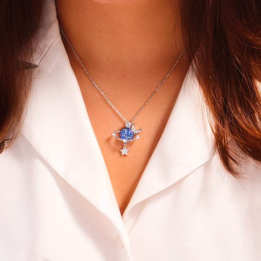 Starry Sky Inlaid Zircon Moon Star Necklace - Concordia Style Boutique