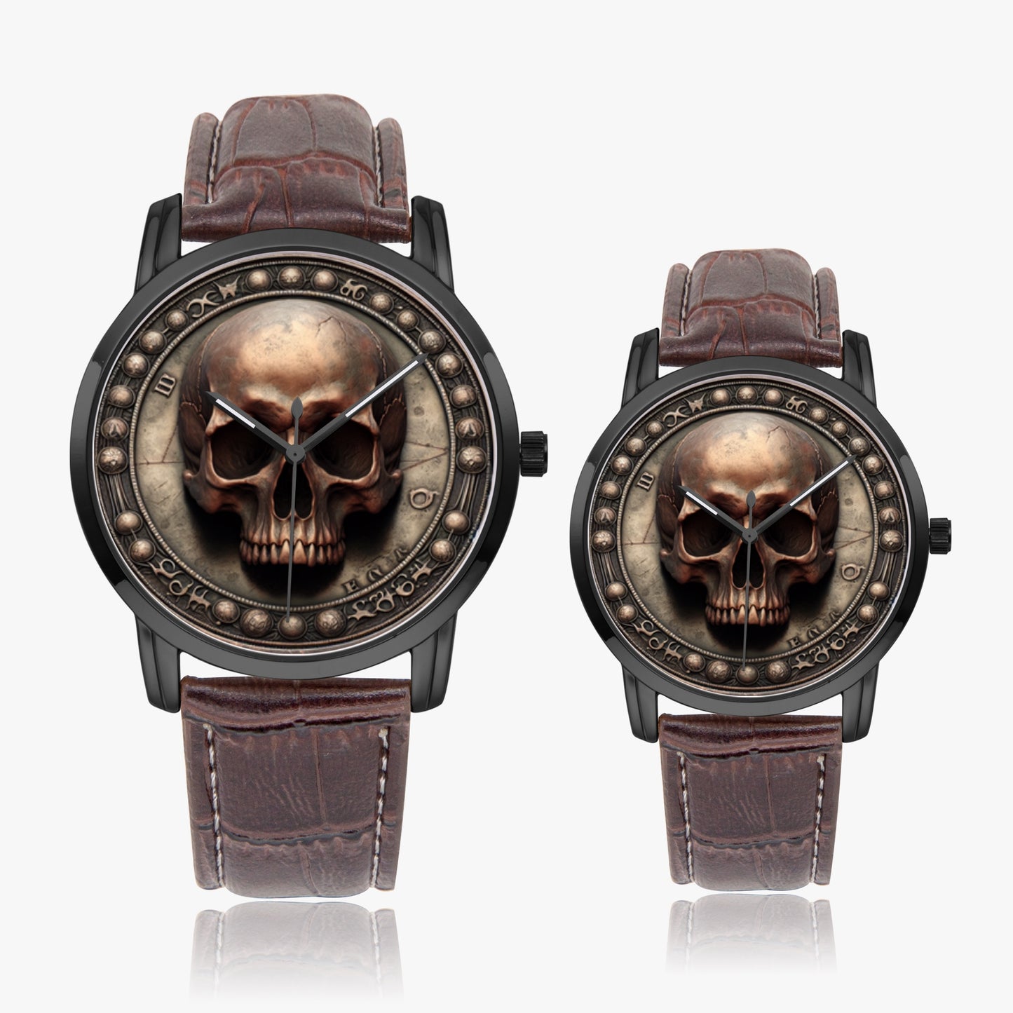 Wide Type Quartz Watch - "Memento Mori" - Unisex - Premium Leather Strap Watches from Concordia Style Boutique - Just $26.50! Shop now at Concordia Style Boutique