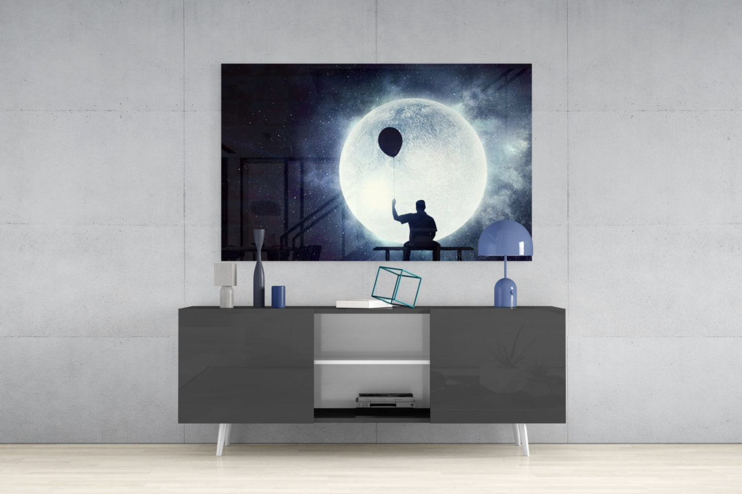 Balloon Thoughts Glass Wall Art