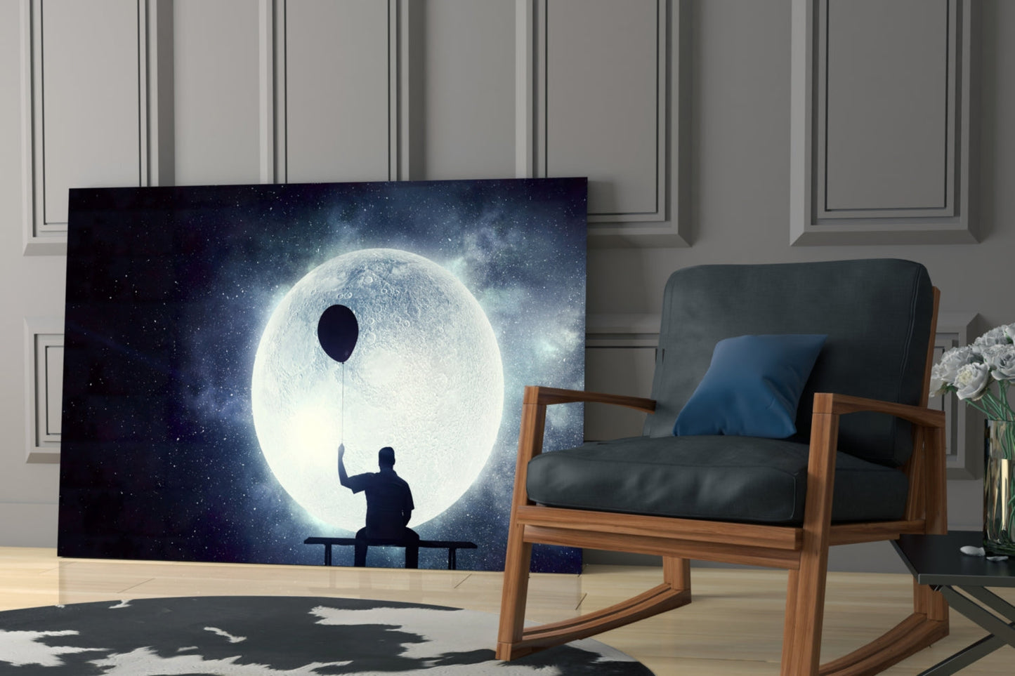 Balloon Thoughts Glass Wall Art