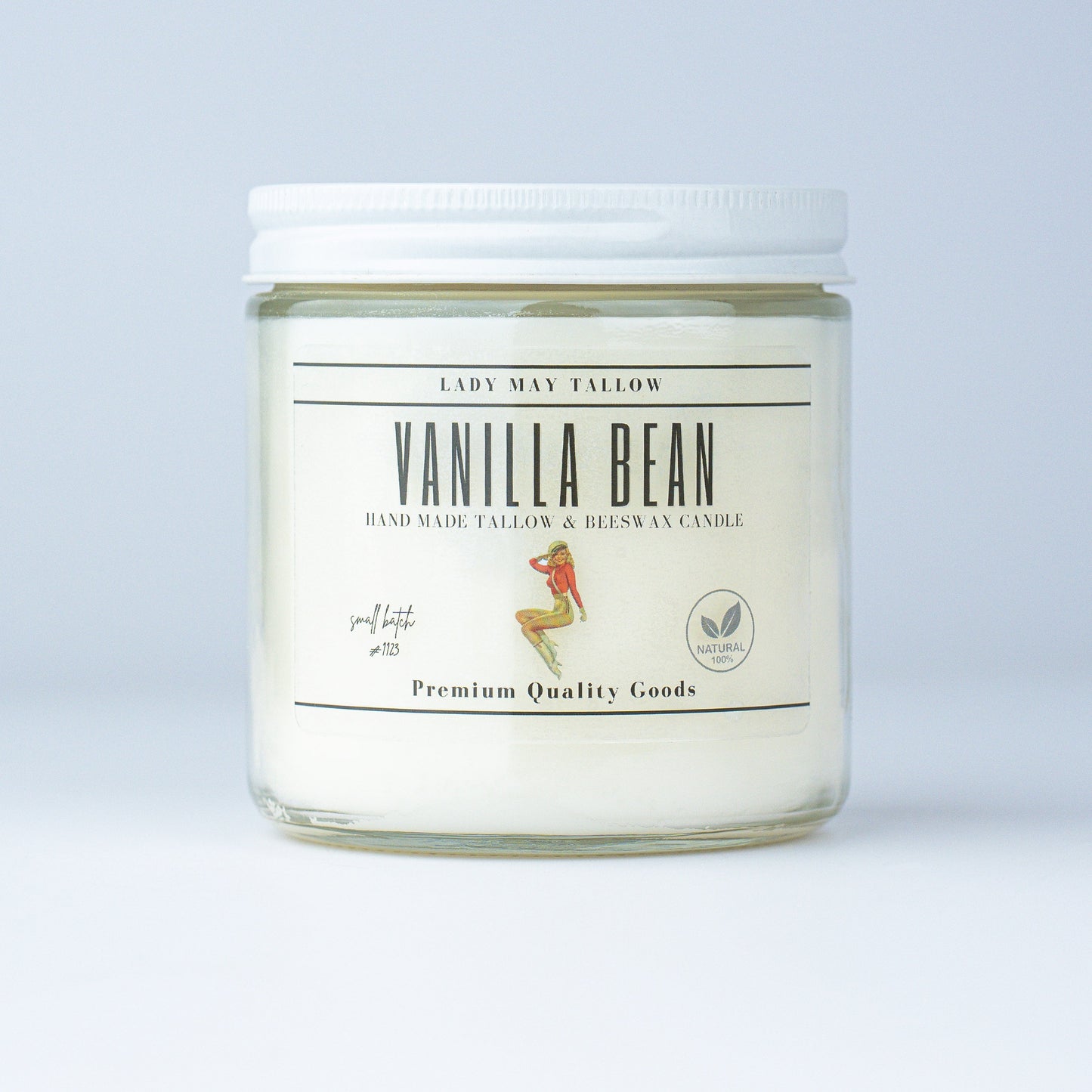 Vanilla Bean Tallow & Beeswax Candle | All-Natural, Non-Toxic, Clean-Burning
