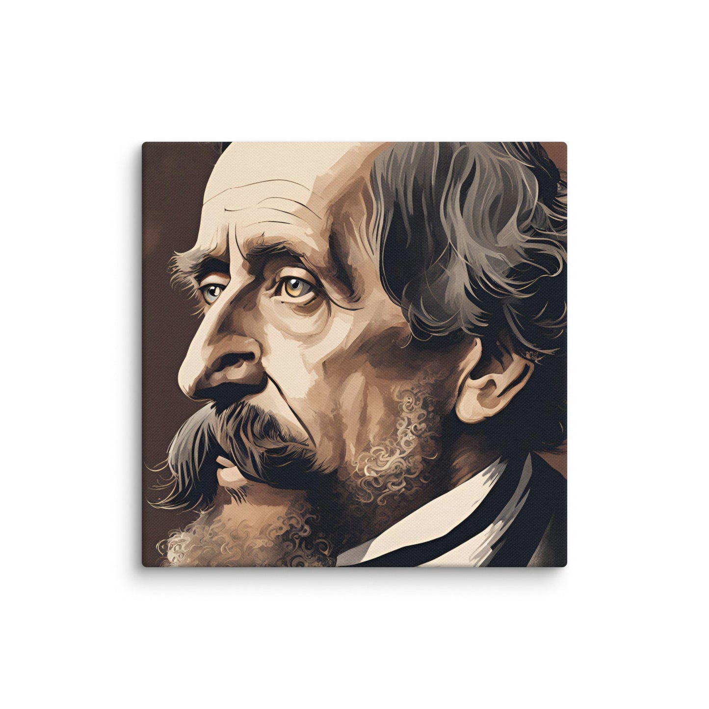 Charles Dickens Portait on Canvas - Concordia Style Boutique